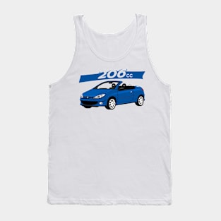 City car 206 cc Coupe Cabriolet france blue Tank Top